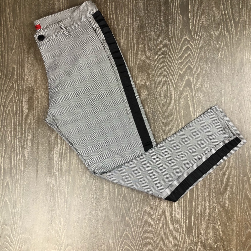 Black and White Plaid Trousers